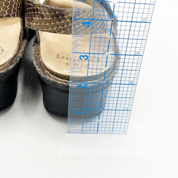 Finn Comfort Sandal Brown Snakeskin Adjustable Alanya Slingback Wedge - Picture 4 of 12